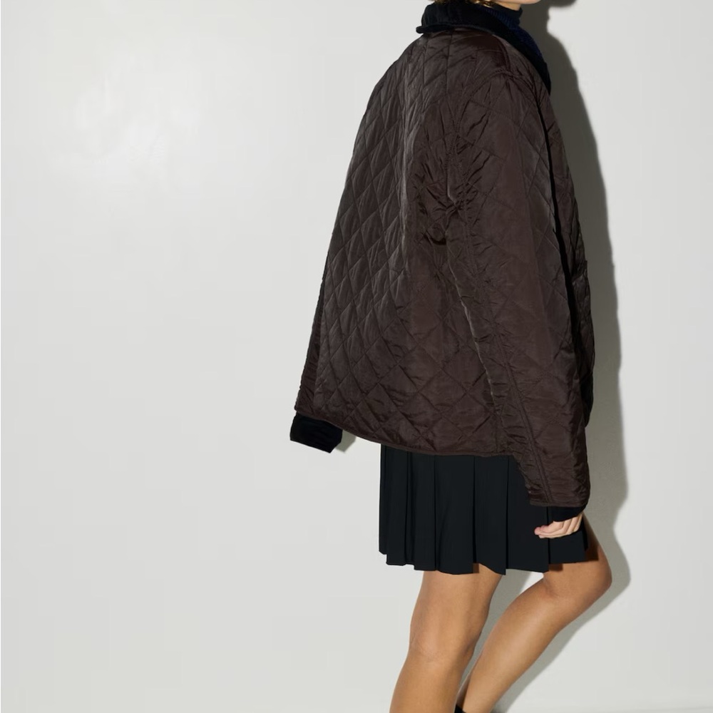 NWT Quilted Jacket With Corduroy Collar - Picture 7 of 8